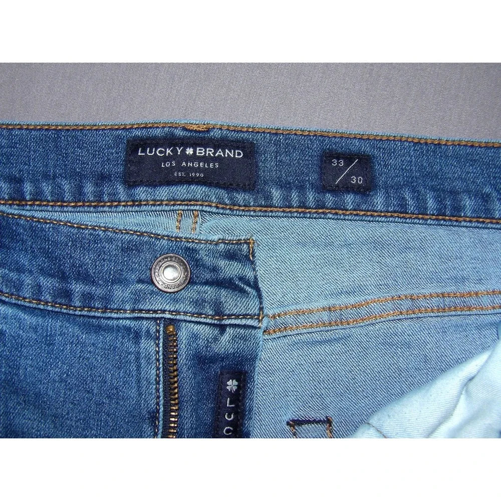 Lucky Brand Medium Wash 411 Athletic Tapered Stretch Denim Jeans Men's 33 X 30